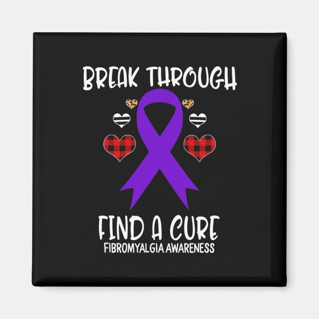 Imán A Través De La Cinta De Concienciación De La Fibro (Frente)