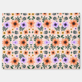 Imán A vibrant floral pattern features orange 