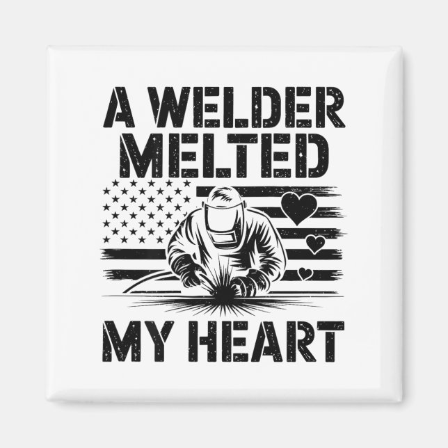 Imán A Welder Melted My Heart Valentine Day On Ck Wel  (Frente)