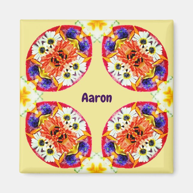 Imán AARON ~ Fractal del patrón personalizado de Pascua (Frente)