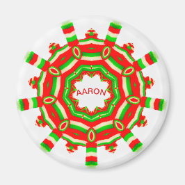 Imán AARON ~ Navidades personalizados Fractal de ruedas