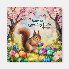 Imán AARON ~ Squirrel collecting Easter Eggs ~  Magnet