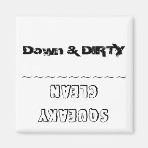 Imán "Abajo y SUCIA vs. LIMPIEZA",imán de lavavajillas