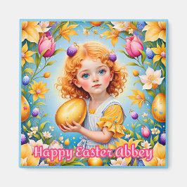 Imán ABBEY ~Wishing You A Happy Easter ~ Golden Egg ~