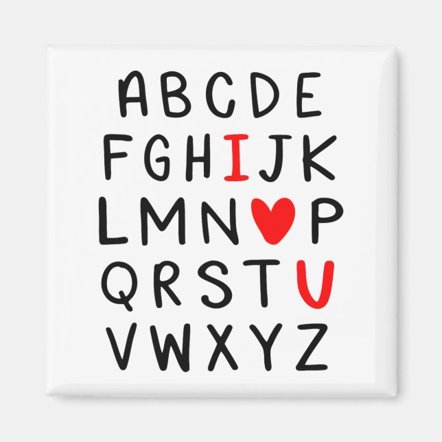 Imán Abc Alphabet I Love You Englieacher Valentines  (Frente)