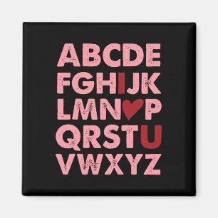 Imán Abc Alphabet I Love You English Teachers Valentine