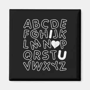 Imán Abc I Love You Alphabet Teachers Day Valentines Da