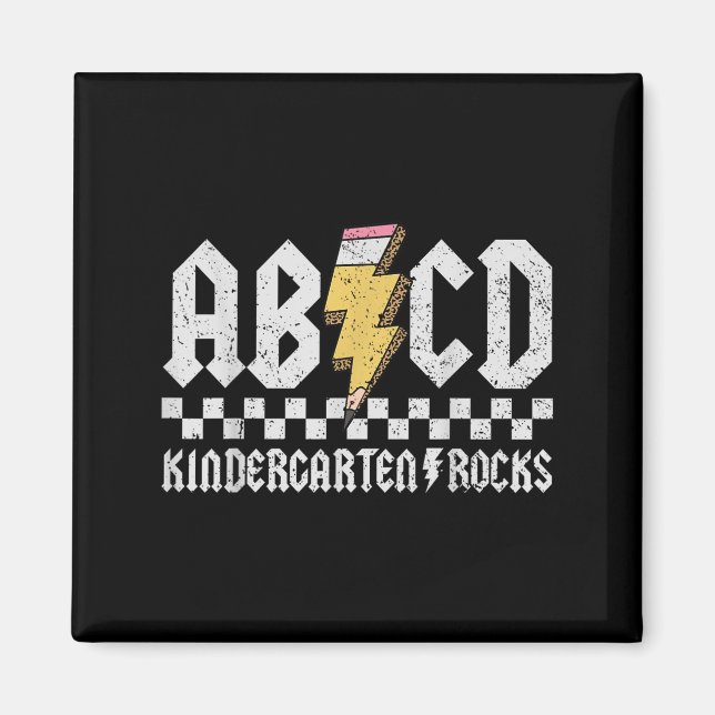 Imán Abcd Kindergarten Rocks Pencil Lightning Profesore (Frente)