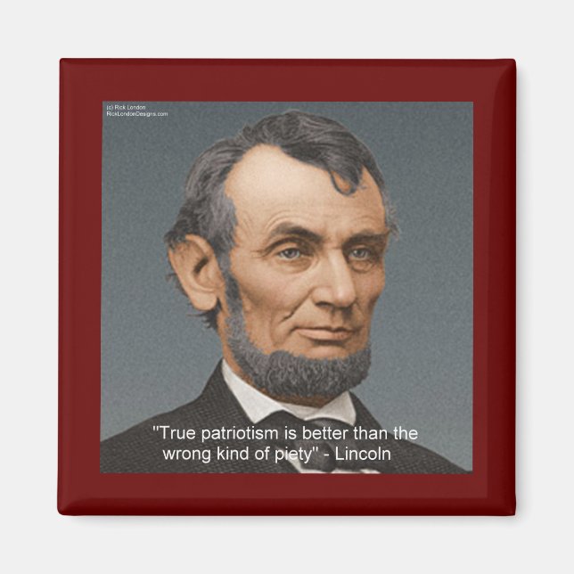 Imán Abe Lincoln & Cita Patriótica (Frente)