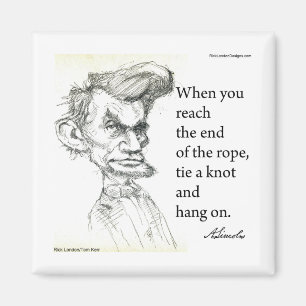 Imán Abe Lincoln y famosa cita "Agárrate fuerte"