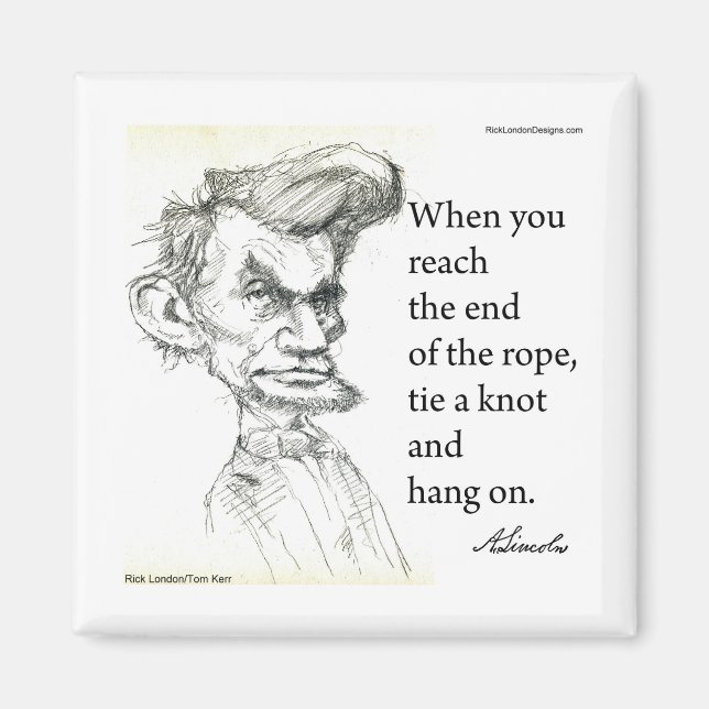 Imán Abe Lincoln Y La Famosa Cita De "Aguanta" (Frente)