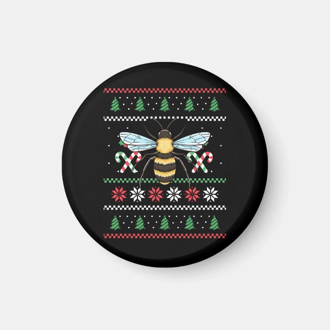 Imán Abeja Animal Abeja Navidad Fea (Frente)