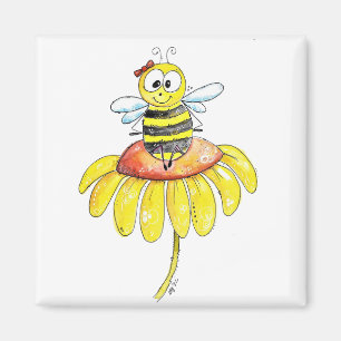 Imán Abeja caprichosa sobre una flor