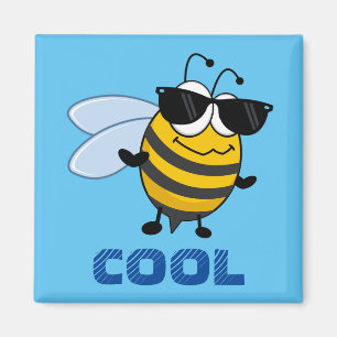 Imán Abeja Cool   Abeja Personalizada Divertida y de Mo