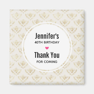 Imán Abeja de la burbuja dorada con patrón de corona Gr