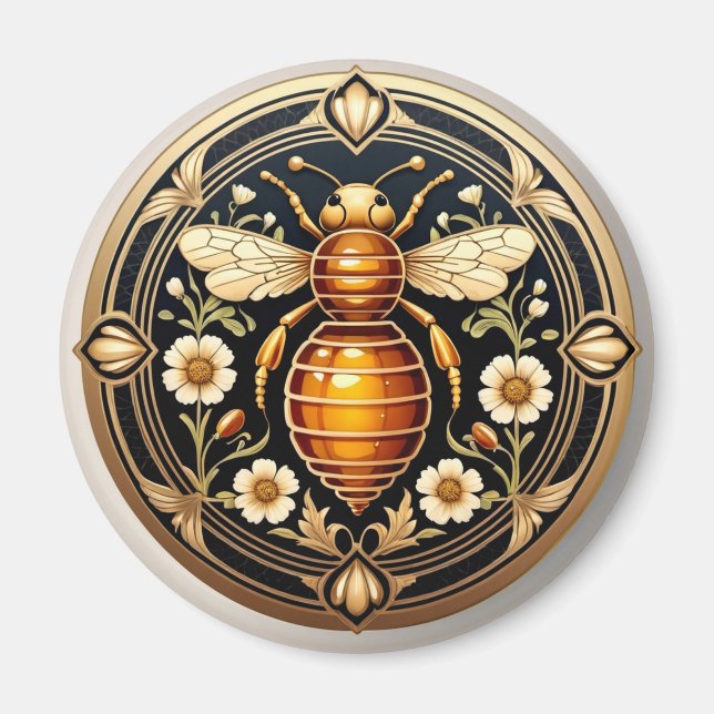 Imán Abeja de miel Art Nouveau (Frente)