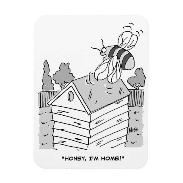 Imán Abeja de miel regresa a su colmena (Vertical)