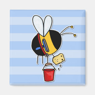 Imán abeja de trabajador - limpiador de ventana