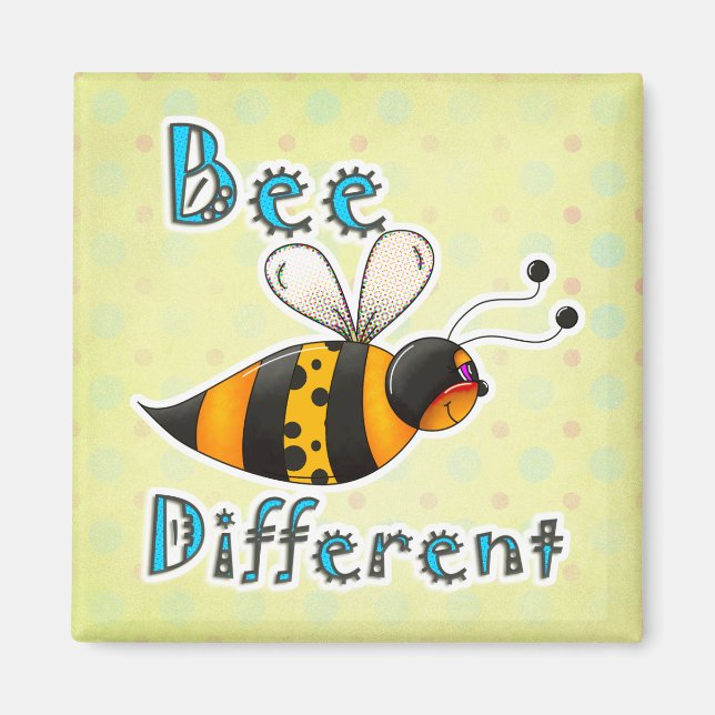 Imán Abeja Diferente Manchada (Frente)