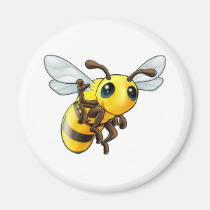 Imán Abeja feliz del dibujo animado que agita