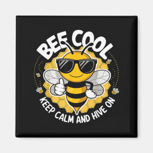 Imán Abeja genial mantén la calma y colmena divertida a
