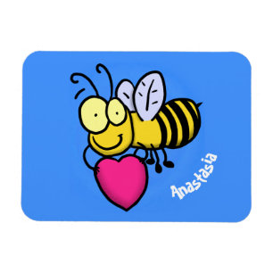 Imán Abeja graciosa con ilustracion personalizado del c