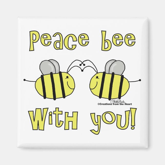 Imán Abeja por la paz contigo (Frente)