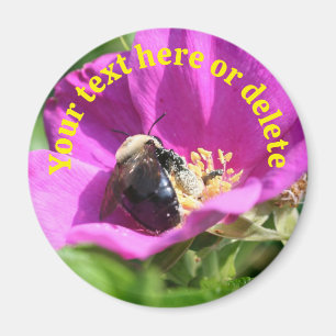 Imán Abeja Rosa Flor Personalizada Naturaleza