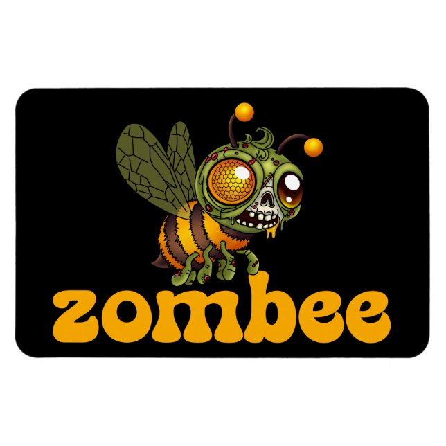 Imán Abeja zombie linda (Horizontal)