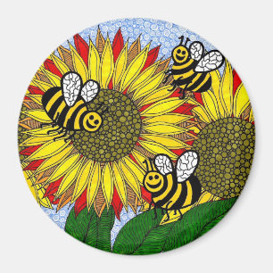 Imán Abejorros y girasoles