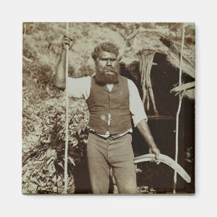 Imán Aborigen con un bumerán, c.1860s (foto de la