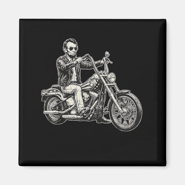Imán Abraham Abe Lincoln Motocicleta Motociclista Ameri (Frente)