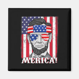 Imán Abraham Lincoln 4 De Julio Bandera Americana B