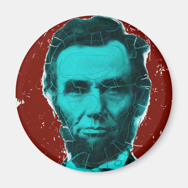 Imán Abraham Lincoln Art Shirt—Diseño único (Frente)