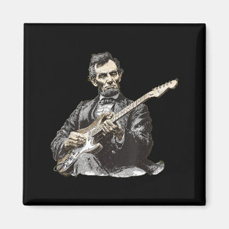 Imán Abraham Lincoln Divertido Tocando Guitarra Eléctri