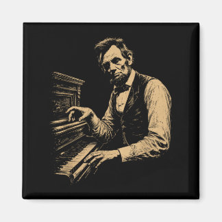 Imán Abraham Lincoln tocando el piano pianista divertid