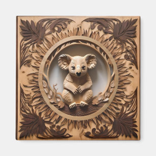 Imán Abrazo de árbol australiano: Impresión de madera p