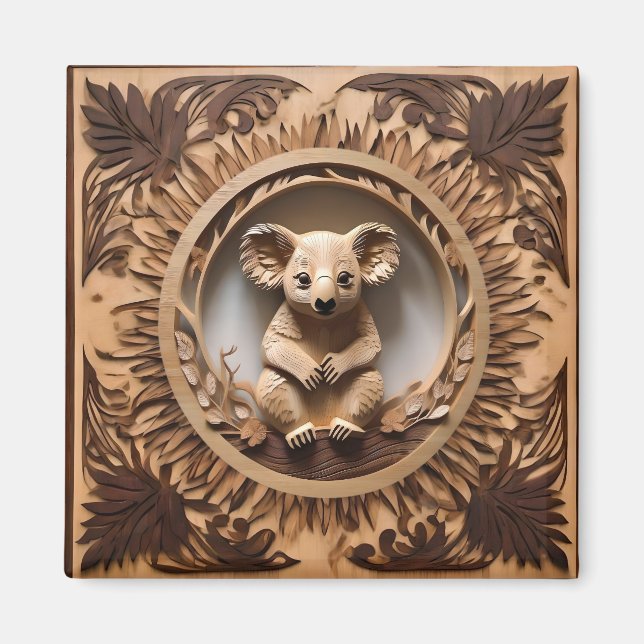 Imán Abrazo de árbol australiano: Impresión de madera p (Frente)