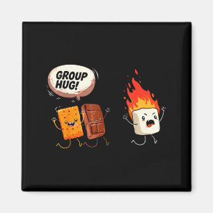Imán Abrazo de grupo de acampada Smores Malvavisco Humo