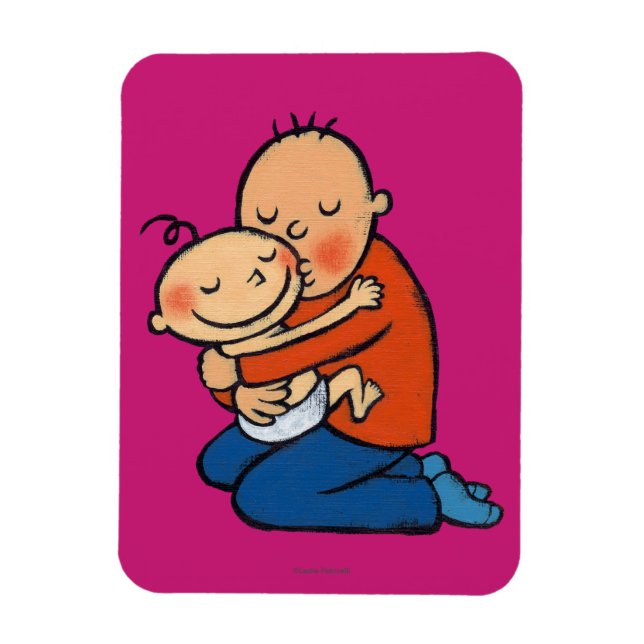 Imán Abrazo de papá y bebé (Vertical)