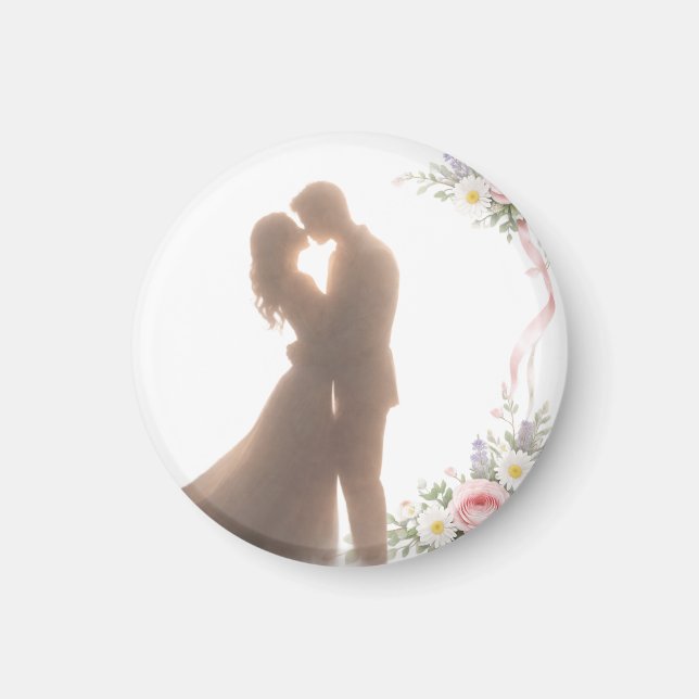 Imán Abrazo Dorado al Atardecer -  Romántico (Frente)