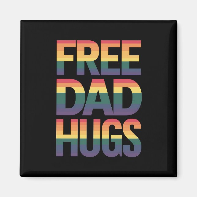 Imán Abrazos de Papá Gratis Mes del Orgullo LGBTQ Aliad (Frente)