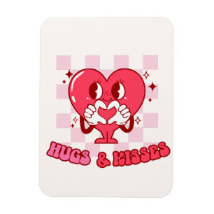 Imán Abrazos y besos de corazón rosado