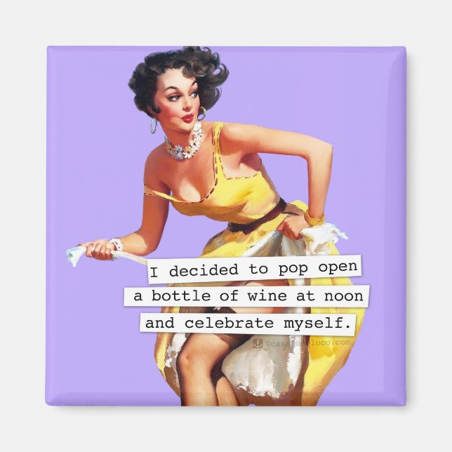 Imán Abre una botella de vino al mediodía (Frente)