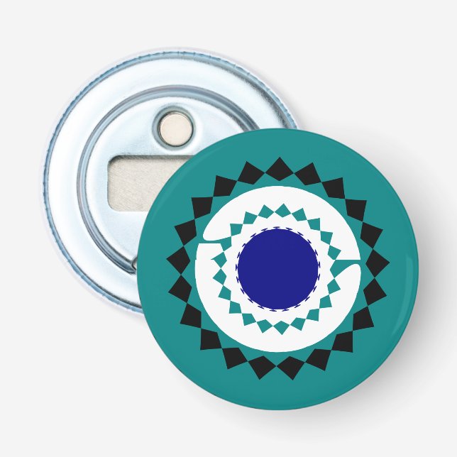 Imán abrebotellas Mandala Azul (Anverso)