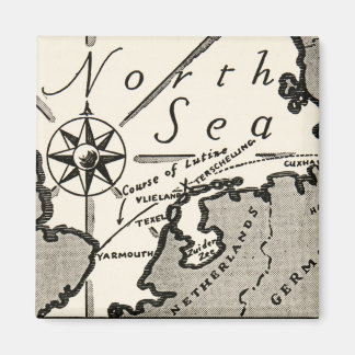 Imán Abrújula negrita del mapa del mar del Norte