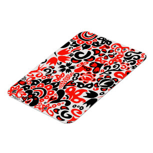 Imán Abrupción del patrón floral del arte folklórico ét