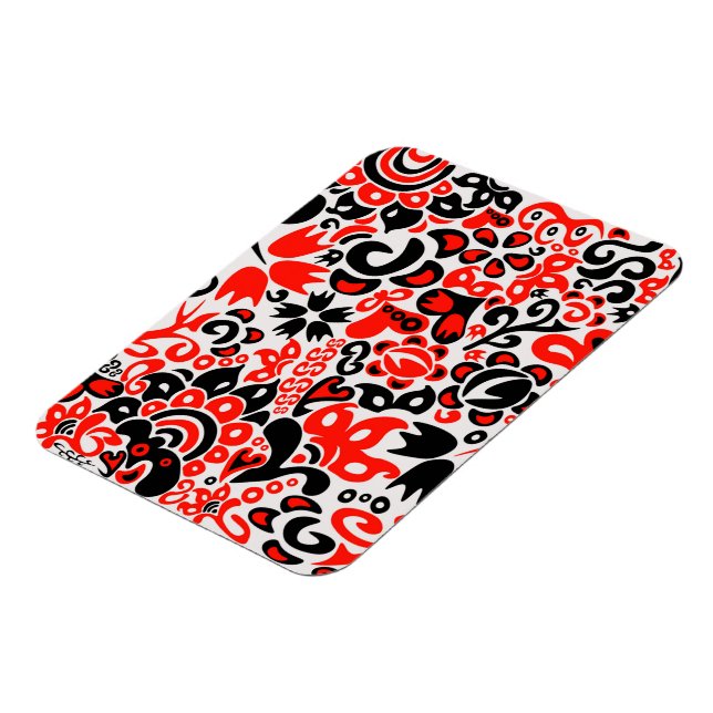 Imán Abrupción del patrón floral del arte folklórico ét (Lado Izquierdo)