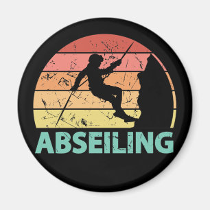 Imán Abseiling Vintage Rappelling Mountain Climber