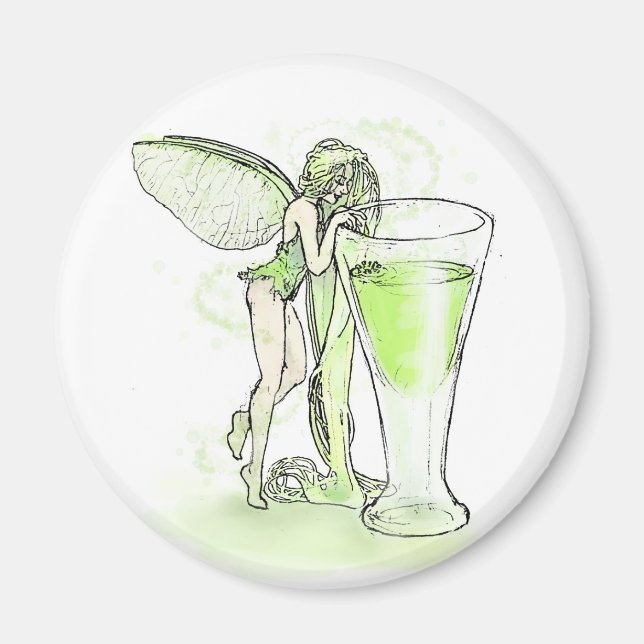 Imán Absinthe La Fee Verte Fairy With Glass (no hay tex (Frente)